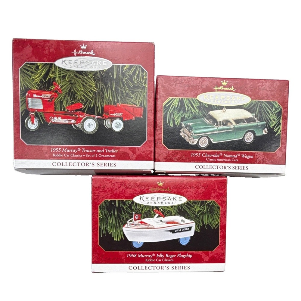 Hallmark Keepsake Collector's Series Vehicle Christmas Ornaments Lot of 3